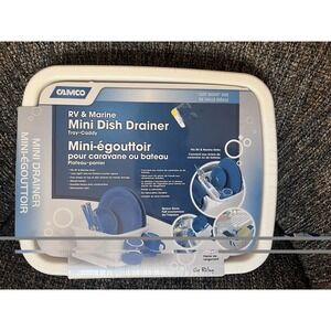 New! Camco RV Mini Dish Drainer & Tray White Camper